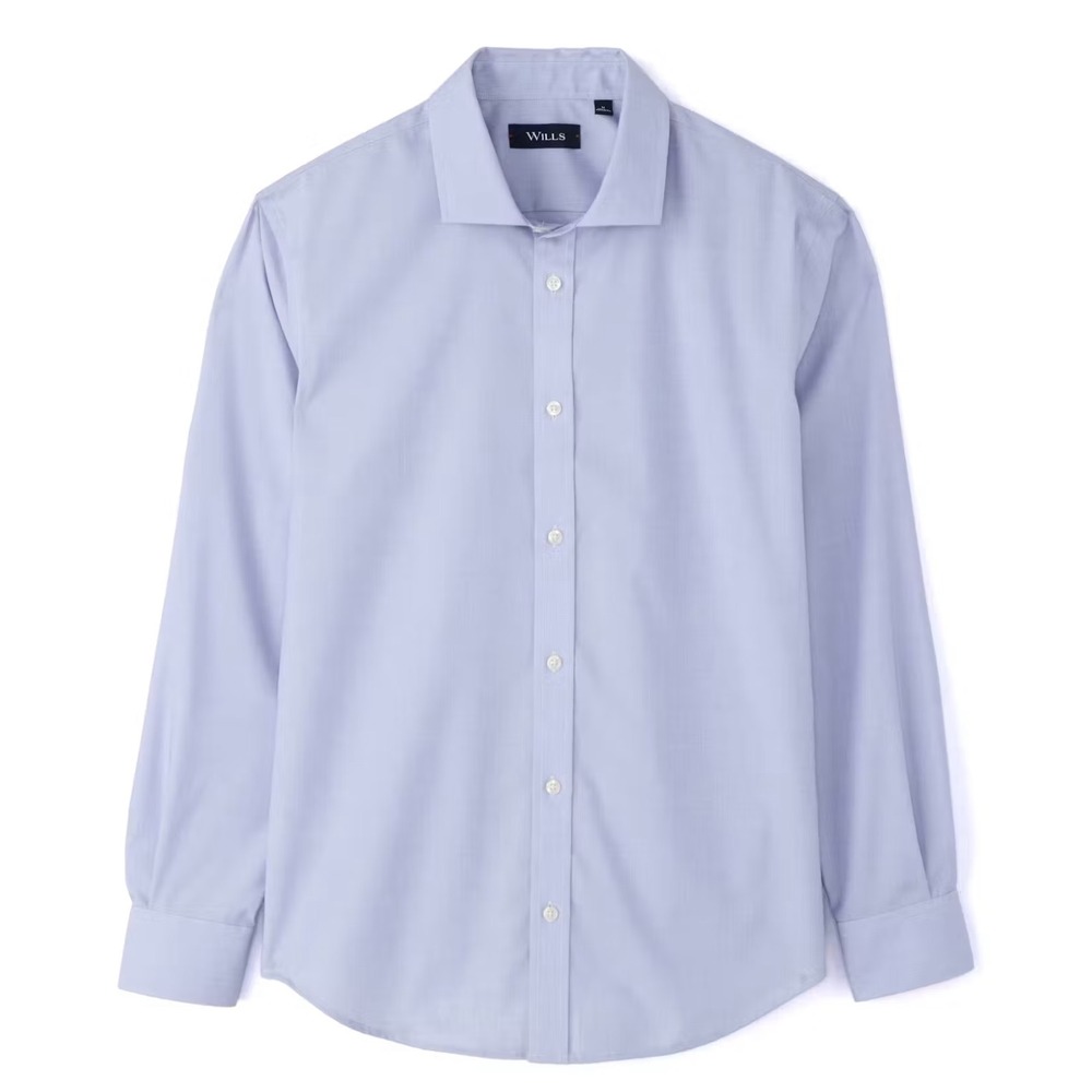 Wills Daily Driver Dress Shirt Blue‎ End On End Size Large New With Tags